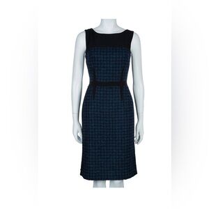 Tory Burch Blue‎ and Black Sheath Midi Dress